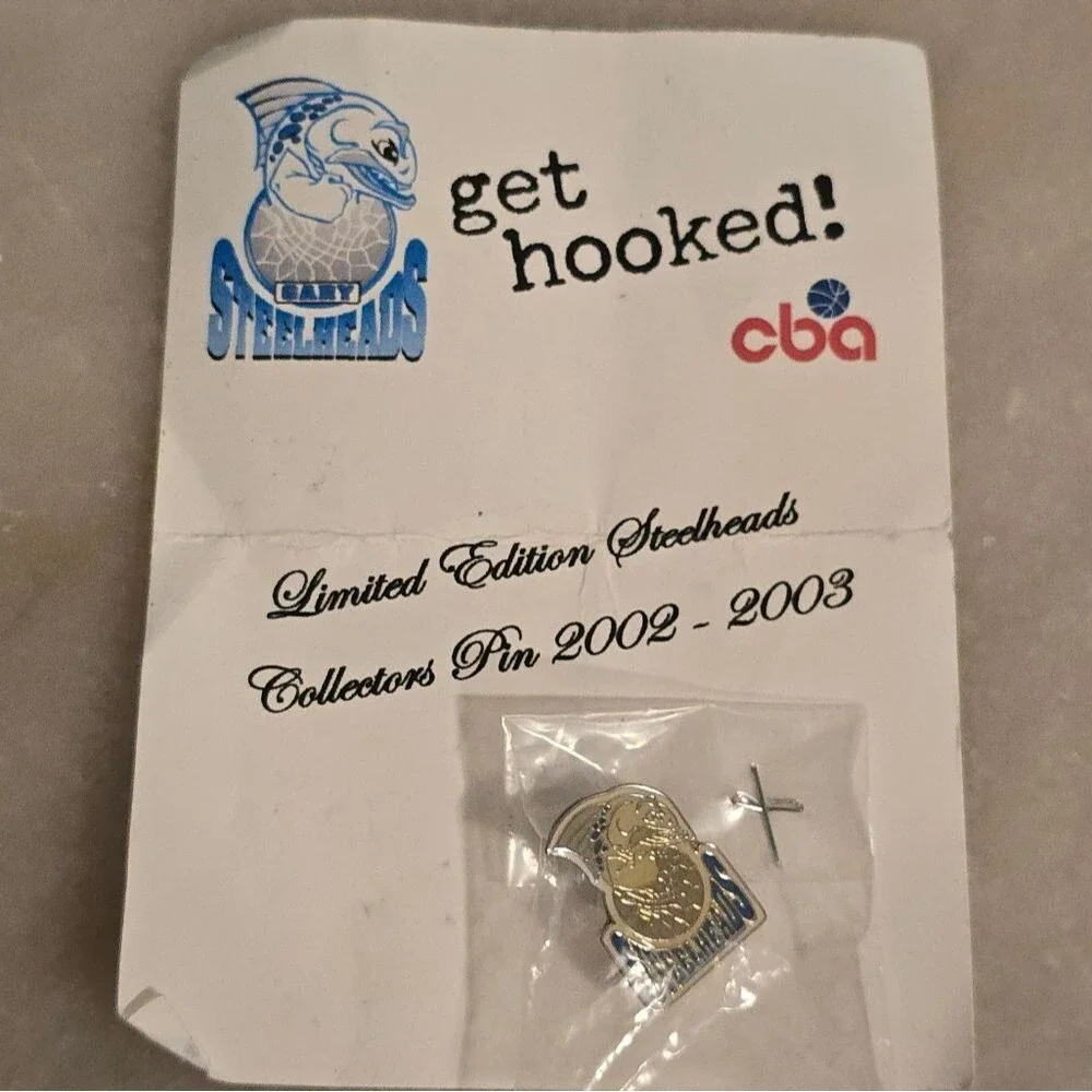 Vintage CBA Gary Steelheads Basketball Pin 2002 - 2003